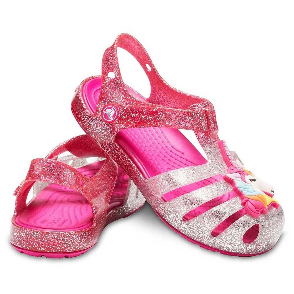 New Crocs Unicorn Charm Glitter Sandals Girls Kids